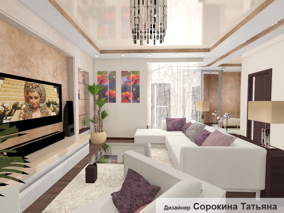 3D визуализация красивой квартиры, расположенной в жилом массиве Акварели