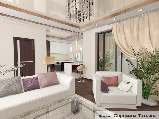 3D візуалізація красивої квартири, що  розташована в житловому масиві « Акварелі»